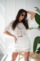 Boho-Bluse aus Spitze - weiß