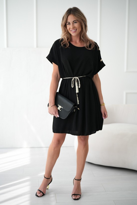 Kleid mit String - schwarz