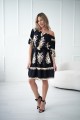 Kleid mit Ethno-Print – Schwarz