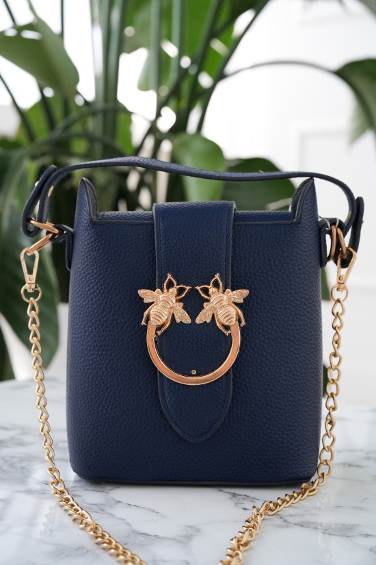 Rechteckige Posttasche - navy blau