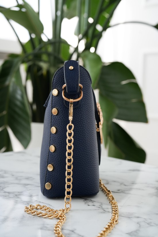 Rechteckige Posttasche - navy blau