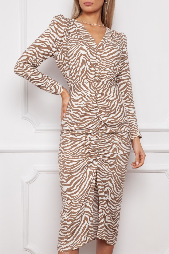 Beigefarbenes Zebrakleid