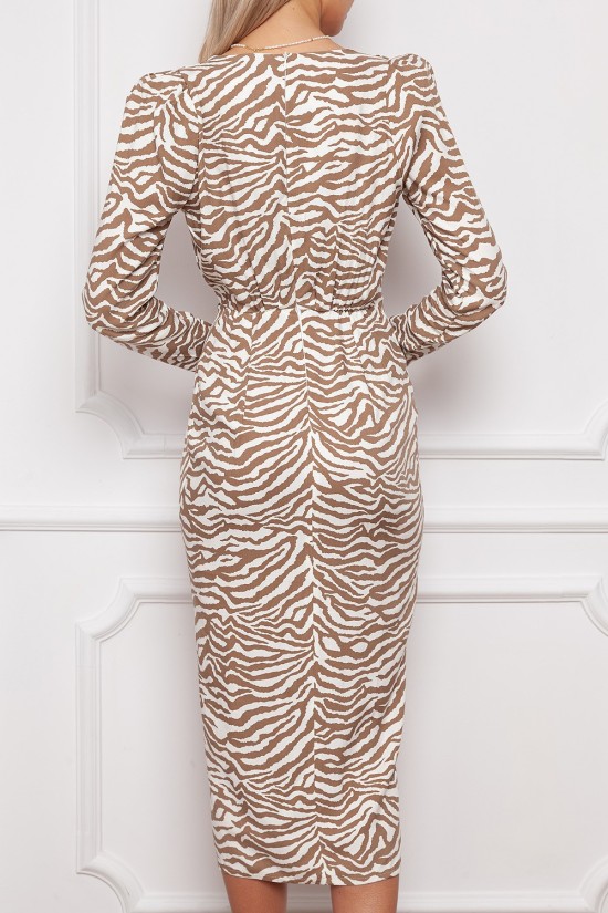 Beigefarbenes Zebrakleid